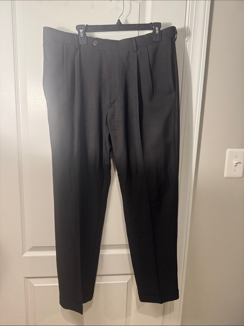 Haggar Black Pleat Front Men's Dress Pants
